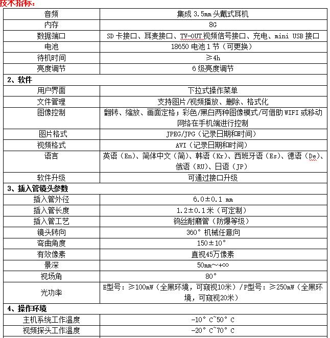 MIE-R系列安防內(nèi)窺鏡支持圖片、視頻播放，插入管外徑6mm，內(nèi)窺鏡攝像頭有效像素45萬(wàn)，耐高溫